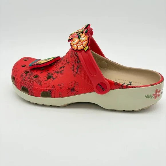 NWT Mens Size 11 Frida Kahlo Bone Red Crocs Classic Clogs - Picture 7 of 11